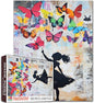Tucocoo Banksy Girl 1000 Piece Puzzle, Butterfly Street Art Jigsaw Puzzles for Adults DIY Crafts Puzzles for Home Decoration Gifts, Educational 1000 Pieces Puzzles Family Challenging for Game Nights