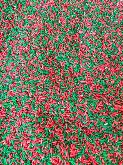Sensory Bin Filler for Sensory Table - Colored Rice for Sensory Play (Christmas RG)