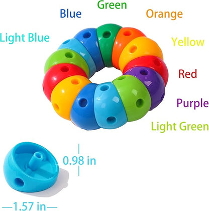 Snap n Twist Building Toys - Wocky Blocks - 80 Piece STEM Snap Cubes for Preschool & Elementary School, Tactile Sensory Toys for Boys & Girls, Ages 3+