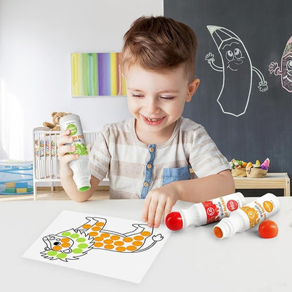 Ultimate Stationery Dot Markers for Toddlers and Kids - 12 Colors Washable Bingo Daubers, Dot Art, Toddler Art and Crafts - Includes Free Activity Book