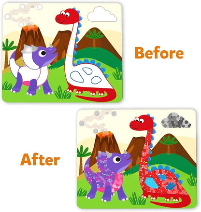 Skillmatics Dot It Sticker Art - Dinosaurs, Mess-Free Fun for Kids, 500+ Stickers, Craft Kits, DIY Scrapbooking Activity, Travel Toys, Gifts for Boys & Girls Ages 3, 4, 5, 6, 7