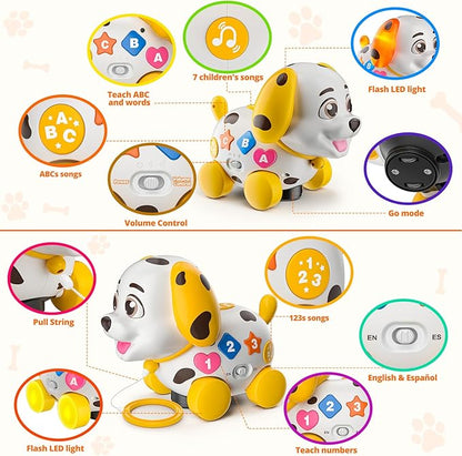 Musical Baby Toys 6-12 Month, 1st First Birthday Gift for 1 Year Old Boys Girls, Crawling & Walking Puppy Toy 6 7 8 9 10 12-18 Month Old Bilingual Learning Developmental Toy for Baby Boy Girl Age 1-2