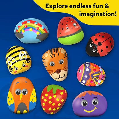 Skillmatics Rock Painting Kit - Mess-Free Art & Craft Activity for Girls & Boys, Craft Kits & Supplies, DIY Creative Activity, Christmas Gifts for Kids Ages 4, 5, 6, 7, 8, 9, 10, 11,12