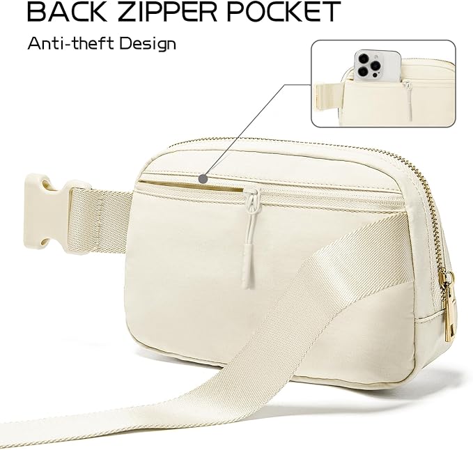 Gitus Gifts for 8 9 10 11 12 Year Old Girls Belt Bag Fanny Pack Crossbody Bags with Initial Letter Patch Cute Stuff Birthday Gifts for Teen Girls Women Personalized Trend Stuff (Ivory-Q)