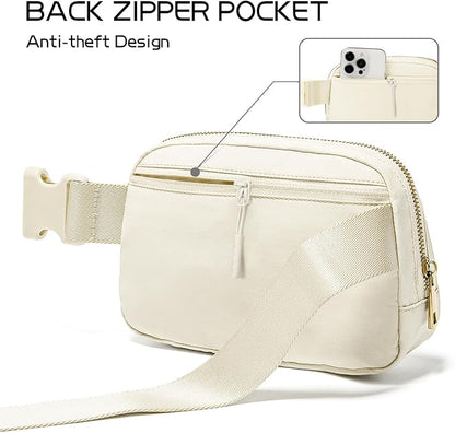 Gitus Gifts for 8 9 10 11 12 Year Old Girls Belt Bag Fanny Pack Crossbody Bags with Initial Letter Patch Cute Stuff Birthday Gifts for Teen Girls Women Personalized Trend Stuff (Ivory-X)