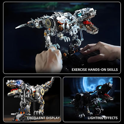 Mechanical Tyrannosaurus Building Blocks Set,T Rex Model Home Decor Gift for Adults Teens Kids Boys（1268PCS）