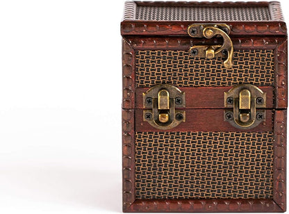 Elven Vault (Chainmail) Wooden Deck & Counter Box with Protector Storage for TCG, MTG Magic, FaB, YGO, EDH, Commander, Box, Dice