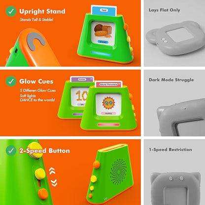 Talking Flash Cards for Toddlers: Self-standing & Dual-Speed Learning Toys with 448 Sight Words - Speech Therapy Toys for Autism Montessori Education - Birthday Gifts for Boys Girls Sensory