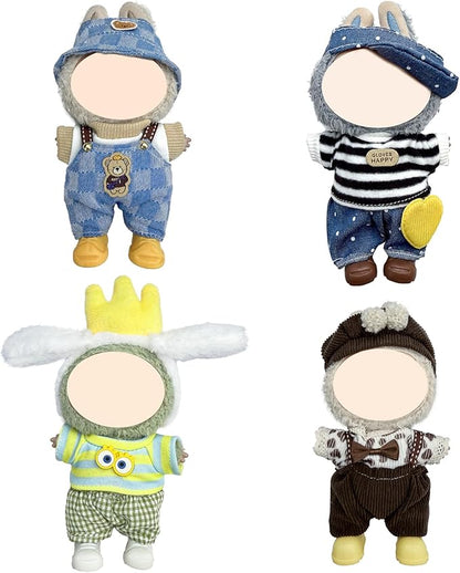 4 Pack—Adorable Outfit Set for 17cm Dolls,Premium Designer Doll Clothes with Accessories,6.7 Inches Cute Doll Clothes,Luxury Chic Fashion Doll Clothing Set(No Dolls and Shoes) (Set C