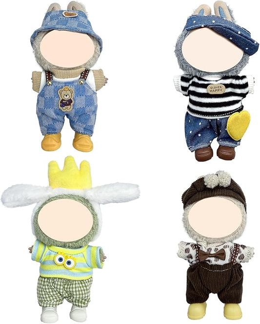 4 Pack—Adorable Outfit Set for 17cm Dolls,Premium Designer Doll Clothes with Accessories,6.7 Inches Cute Doll Clothes,Luxury Chic Fashion Doll Clothing Set(No Dolls and Shoes) (Set C