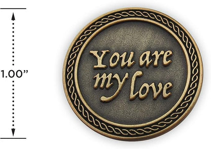 Romantic Love Expression Antique Gold Plated Pocket Coin for Date Night, You are My Love, All I Want is You, Love Gift for Men & Women, from Him or Her