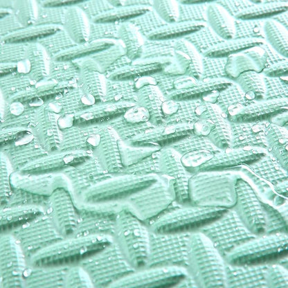 Foam Play Mat for Baby, 0.4 Inch Thicked Interlocking Floor Mats with Solid Colors, Squares Non-Toxic Baby Play Mat, EVA Foam Puzzle Floor Mats for Toddlers, 16 Tiles(White/Pink/Bean Green)