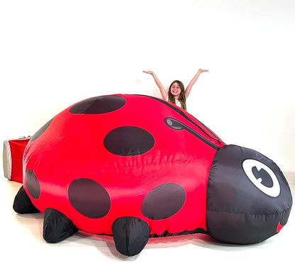 The Original Patented AirFort - Build A Fort in 30 Seconds, Inflatable Fort for Kids, Play Tent for 3-14 Years, A Playhouse Where Imagination Runs Wild, Fan not Included (Ladybug)