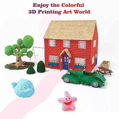 24 Assorted Colors 3D Pen Filament Refills PLA 1.75mm, Each Color 5 Meters (16 Feet), dikale 3D Printing Pen Filament Packs for Kids, Total 120 Meters-Bonus 250 Stencils eBooks