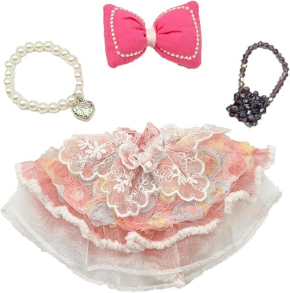 Doll Clothes Set & Outfit for Blind Box Dolls of 5.91-6.7inch (15-17cm) with Accessories Luxury Chic Stylish Adorable Cute Unique Style of Dolls Clothes for Dress up 4 Pieces (No Doll) (J)