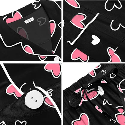 SWOMOG Womens Button Down Pajamas Set Short Sleeve Sleepwear Bride Soft Pj Lounge Sets XS-3XL