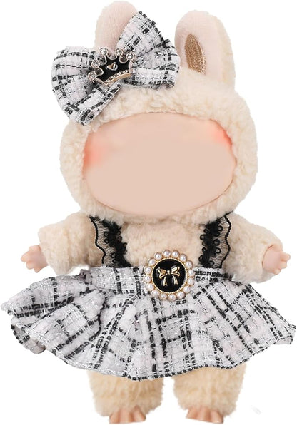 Clothes for 17cm Doll, 2 PCS Cute Chic Style Hair Clip & Dress Set, Dress up Outfit Exquisite Accessories for Dolls