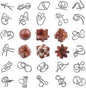 30pcs Brain Teaser Puzzles Game for Adults and Kids Ancient Wooden and Metal Puzzles 3D Educational Toys IQ Logic Train Family Games Party Favor Coffee Time Unlock Interlock Puzzles Box