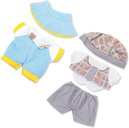 4 Pack—17cm Plush Doll Clothes,Premium Doll Outfit with Accessories,Princess Skirt,Cute Clothes Outfit for 17cm Dolls,End Dress Up Fashion Clothing Set(No Dolls and Shoes) (Set L)