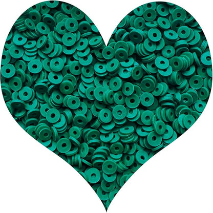 3000Pcs Clay Beads Flat Round Polymer Bead Vinyl Heishi Beads Flat Round Polymer Bead for Jewelry Making Necklace Bracelet （33-Green