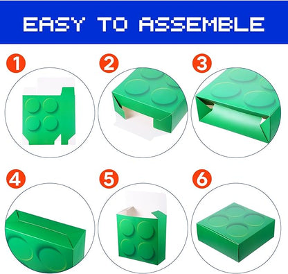 Zhanmai 14 Pcs Paper Building Blocks Boxes in 4 Size Mystery Party Stacking Props Brick Treat Gift Case for Birthday Game Favors Decorations Boys Girls