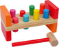 Hidoggy Wooden Hammer Toy for Toddlers 1-3, Montessori Pounding Bench Toy with 8 Pegs and Mallet for Hand-Eye Coordination, STEAM Toddler Toy