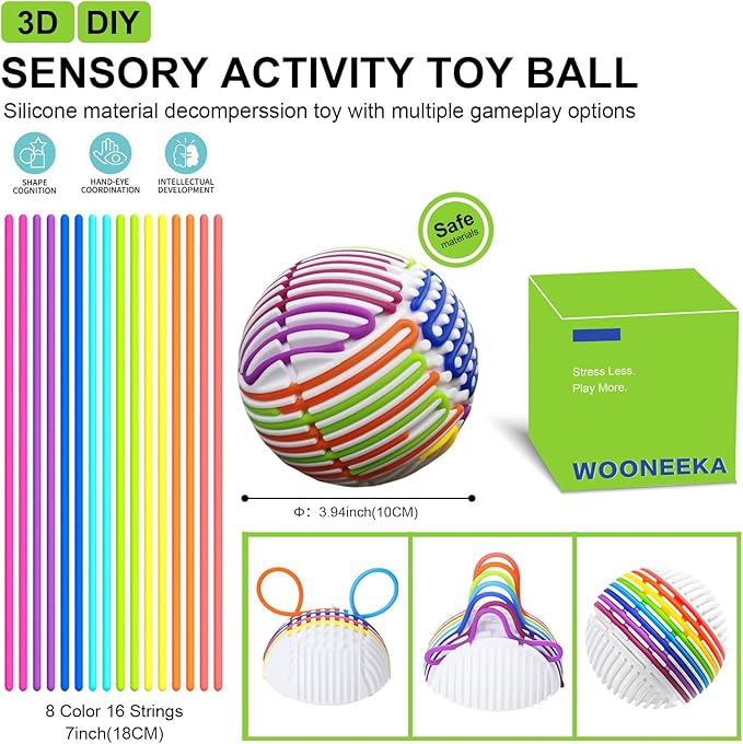 Sensory Toys for Kids with Autism,3D Sensory Ball,Sensory Fidget Toy for Anxiety Relief,Autism Sensory Toys for ADHD, Anxiety, Enhances Concentration and Fine Motor Skills(TB002)