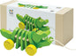 PlanToys® Dancing Alligator Pull Toy for Toddlers | Eco-Friendly Wood Toy with Click-Clack Sound | Walking Toy for Babies