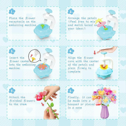 Kufanda Arts and Crafts for Kids 4-6, Toddler & Creative Fabric Flower Bouquets Toys for 4-8 Year Old Kids, Ideal Festive Gifts for Granddaughters & Craft Lovers, Educational Fun DIY Activity Set