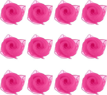 Larcele 12 Pieces Juggling Dance Scarf for Performance Prop Accessory 24 x 24 inches WDSJ-02