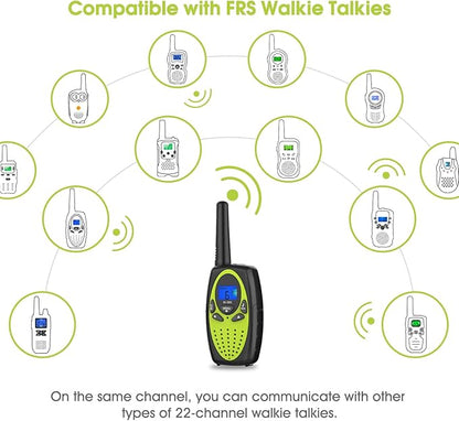 Walkie Talkies Long Range, M880 FRS Two Way Radio for Adults with LCD Screen/Resistance Wakie-Talkies with Noise Cancelling for Men Women Outdoor Adventures Cruise Ship (Blue and YellowGreen)