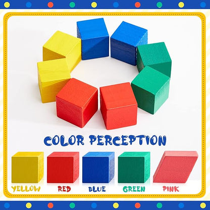 Deekin 70 Pcs Wood Geometric Solid Mini 3D Shapes for Teaching Classroom Manipulatives for Elementary School, Geometric Shapes 3D Block for Kid Geometry Math Kindergarten Preschool Learning (Geometry)