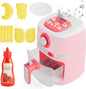 Play Kitchen Accessories, Pretend Kitchen Appliances Set with Toy Air Fryer for Kids with Sound and Lighting, Color-Changing Play Food, Birthday Gift for Boys and Girls Ages 3-5 4-8,Pink