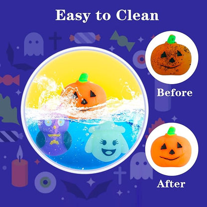 Halloween Mochi Squishy Toys, 24 pcs Squishies Halloween Party Favors for Kids Boys Girls Classroom Prize Halloween Toys Bulk Stress Relief Squishies Gift for Halloween Treat Bags