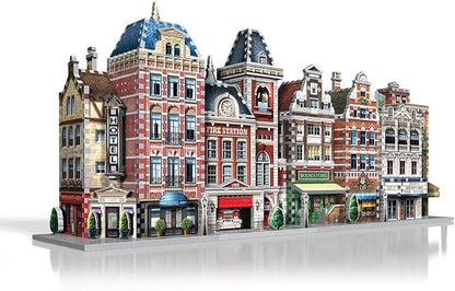 Wrebbit3D Café 3D Puzzle | Urbania Collection | 285 Jigsaw Puzzle Pieces | Charming and Unique Streetscape of a Small Town