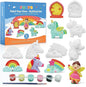 Funto Paint Your Own Unicorn Painting Kit, Arts and Crafts Set, STEAM Project Creative Activity DIY Toys, with 6 Figurines, 6 Paint Pots, 1 Brush