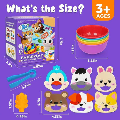 Counting Animals Color Sorting Toys for Toddlers,Montessori Preschool Learning Animals Matching Feeding Sorting Games for Boys Girls Ages 3+