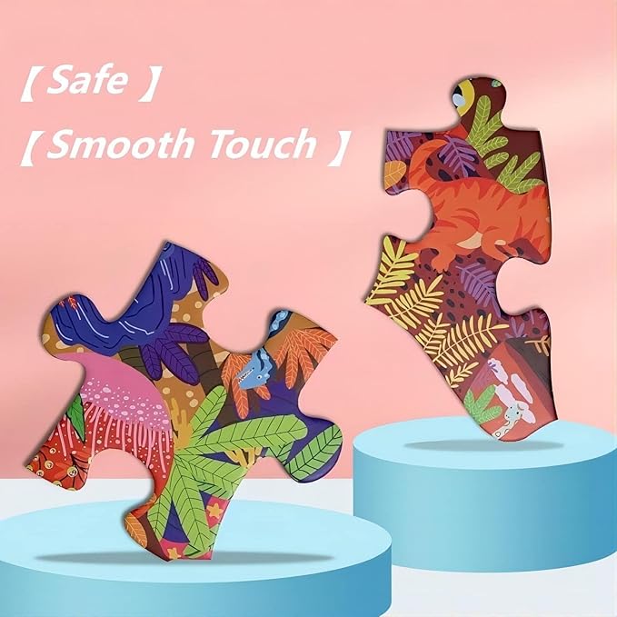 Floor Puzzles for Kids Ages 3-5, 4-6, Big Pieces Jumbo Puzzles Colorful Animal Shaped Puzzle Learning Educational Toys Games Gifts for Children(Rabbit-45 Pieces)