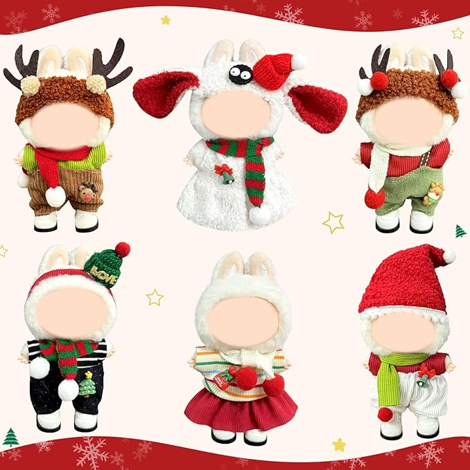 Doll Clothes 17cm/15cm Outfit Set Party Clothes High-End Fashion Outfits Suitable Accessories Christmas Cloak Halloween Premium Clothing 5.91-6.7 inch (No Doll) (LBB-261)