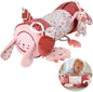 vocheer Tummy Time Pillow with Detachable Sensory Toys for Babies,Inflatable Design,Pink Rabbit, Baby Girl Toys 3-6 Months with Tummy Time Mirror, Rattles, Teether, Baby Girl Gifts