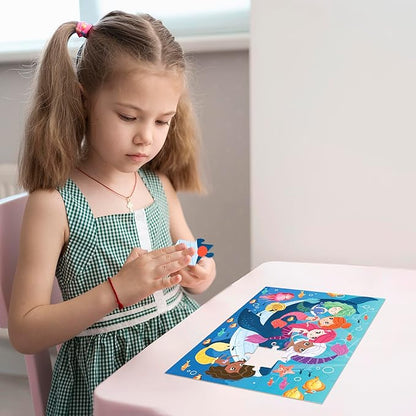 QUOKKA Puzzles for Kids Ages 3-5 - 30 Pieces Puzzles for Toddlers 2-4 - Mermaids Learning Jigsaw Puzzles for Kids 4-6 Years Old - Educational Toys for Boy and Girl