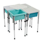 ECR4Kids 4-Station Sand and Water Adjustable Play Table, Sensory Bins, Seafoam/Turquoise