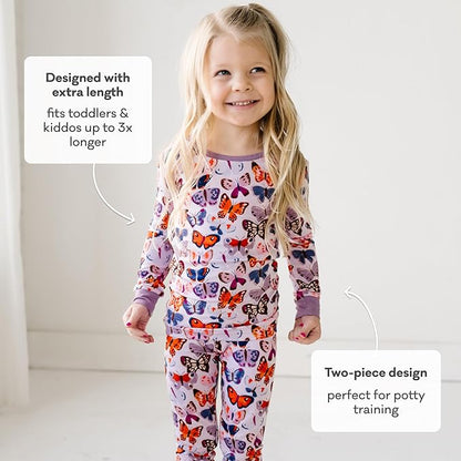Little Sleepies Two-Piece Pajama Set for Boys & Girls, Soft Viscose from Bamboo Toddler Pajamas for Kids, Family Matching PJs
