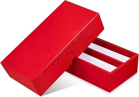 Henoyso 1 Pc Double Row Coin Box Holders for Collectors Storage Supplies Collecting Coin Cases, 9 x 2 x 2 Inch About Half Box Cases (Red)