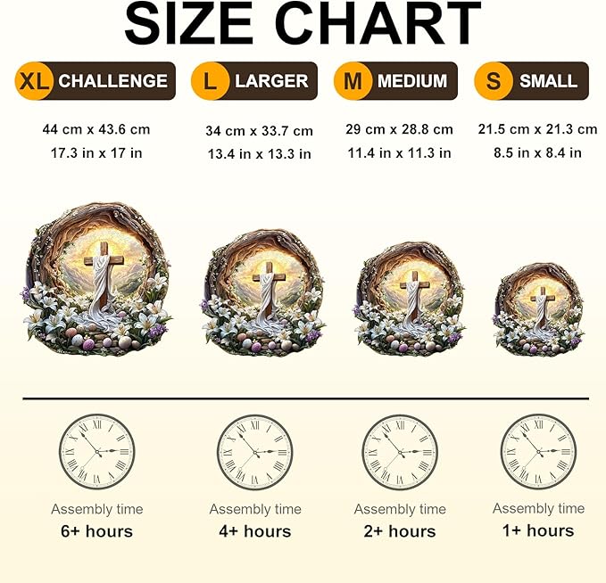 KAAYEE Wooden Puzzles for Adults, Holy Light Cross Wooden Jigsaw Puzzle 440 PCS Unique Shape Wood Puzzle Adult, 3D Effect Flat Puzzle Birthday Family Game (XL-17.3 * 17in)