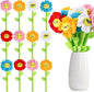 18 Pcs Plush Smile Flower Stuffed Bendable Stems Plush Bouquet Toy Soft Floral 12.6 Inch for Graduation 2025 Mother's Day Valentines Day Girl Girlfriend Wife Family and Friends(Elegant Style)