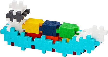 PLUS PLUS Vehicle Building Block Kit, 3D Puzzle Stem Toy for Kids, 70 Interlocking Pieces - Container Ship Mini Maker Tube