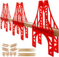 Wooden Train Bridges, 3 Suspension Bridge, Wooden Train Track Accessories, Wood Train Track, Train Tracks Compatible with All Major Brands, Wood Toys for Girls & Boys