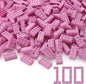 Feleph 100pcs 2x4 Bricks Bright Pink Pieces Parts Classic Building kit Play Set Basic Blocks Toy Compatible with 3001 Major Brands