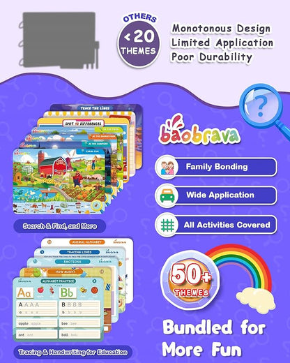 Search and Find Book, and Handwriting Practice & Tracing Books for Kids 3-8 - 50+ Travel Games for Car and Airplane, Preschool Learning Activities, Kindergarten Workbooks, Gift for Kids